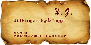 Wilfinger Gyöngyi névjegykártya